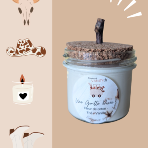 Bougie parfumée « Une goutte dorée » – Fleurs de coton, thé & vanille