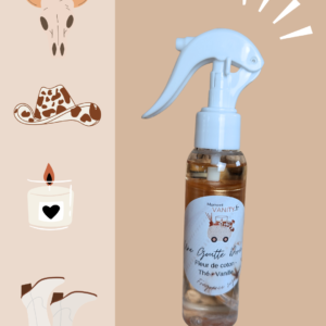 Spray d’Ambiance Une Goutte Dorée – Fleur de coton, thé, vanille| 100 ml Sans Alcool